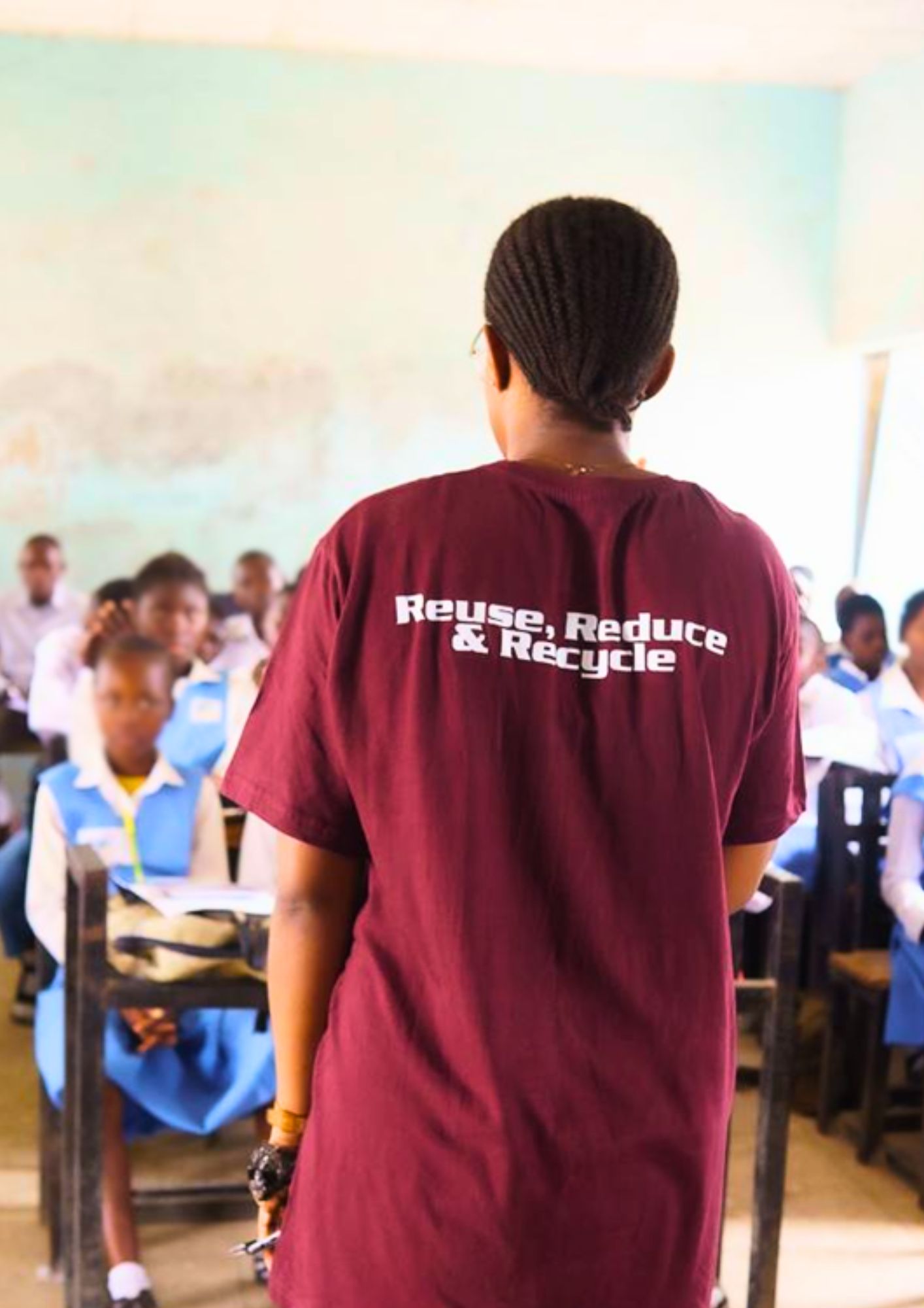 (Image: Francisca during a youth climate justice meeting in Abuja)