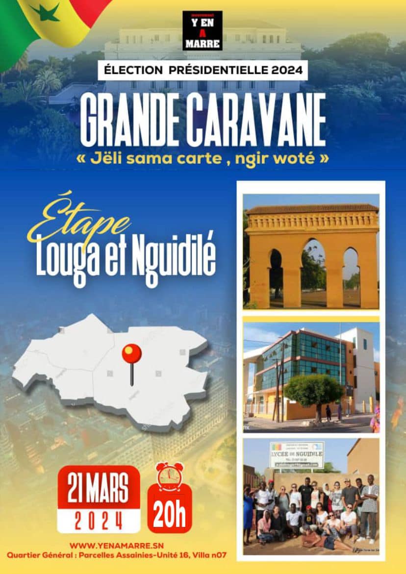 Flyer for the Grande Caravane, a campaign to mobilize citizens in the run-up to the 2024 elections. Click to enlarge.