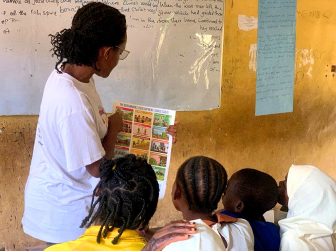 Francisca during a youth climate justice meeting in Abuja 